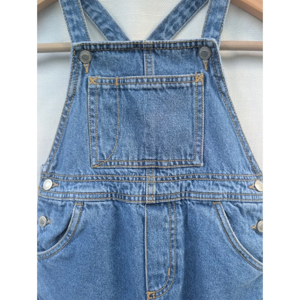Vintage Gymboree Overalls Kids Size Small 2T 3T Blue Denim Cargo Rainbow Tag 90s